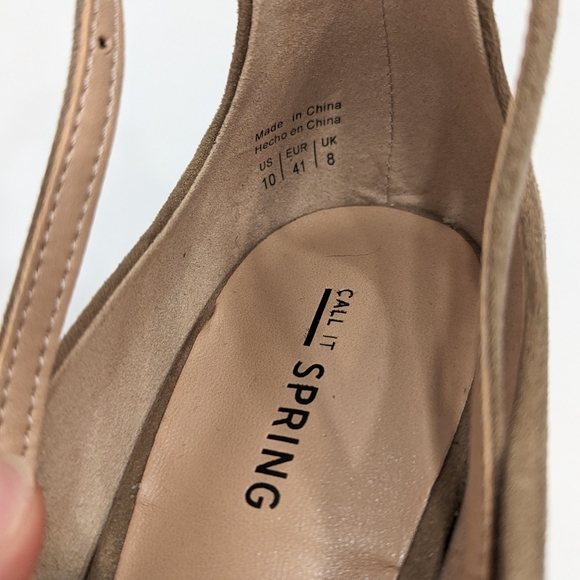 Call It Spring Tan Faux Suede Heels - Picture 7 of 7